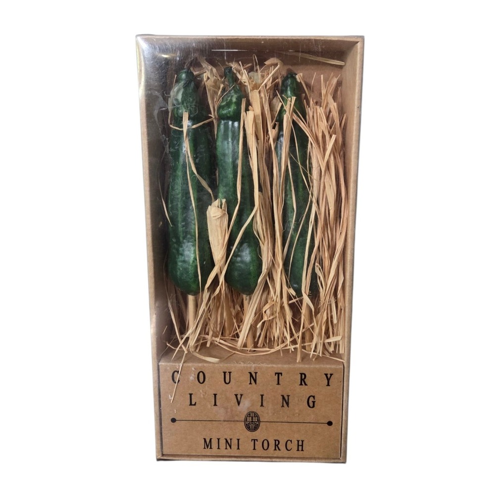 Country Living Mini Torch Candle Novelty Zucchini Candles Torches Unburned Boxed